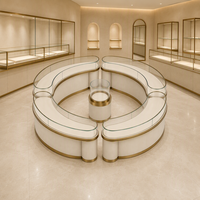 Vitrine d'îlot pour bijoux avec éclairage LED en verre, taille personnalisée pour bijouterie, boutique, aménagement de magasin, distributeur