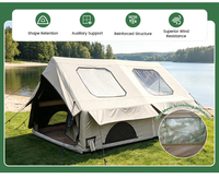 Tente gonflable haute et spacieuse kaki imperméable quatre saisons 3x4m avec grande pièce debout et porte zippée large pour le camping et la pêche