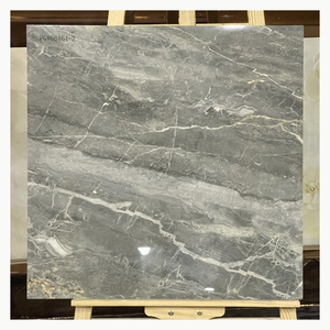 Carreaux de sol et de mur en céramique pour salle de bain, aspect marbre moderne, 60x60cm, gris poli, pour salle à manger - Product Image 4