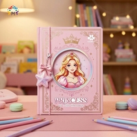 Carnet à couverture rigide, journal intime princesse tendance avec charme premium pour filles