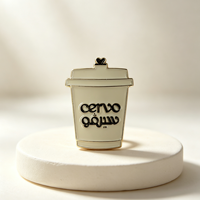 Épinglette populaire en émail souple nickelé, personnalisée, en forme de tasse à café avec couvercle en forme de cœur, style café