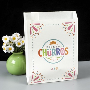 Customized Take Away Food Grade Korean Fast Food Paper <b>Hot</b> Dog Restaurant to Go Fried Chicken Burger Packaging Bag - Product Image 3