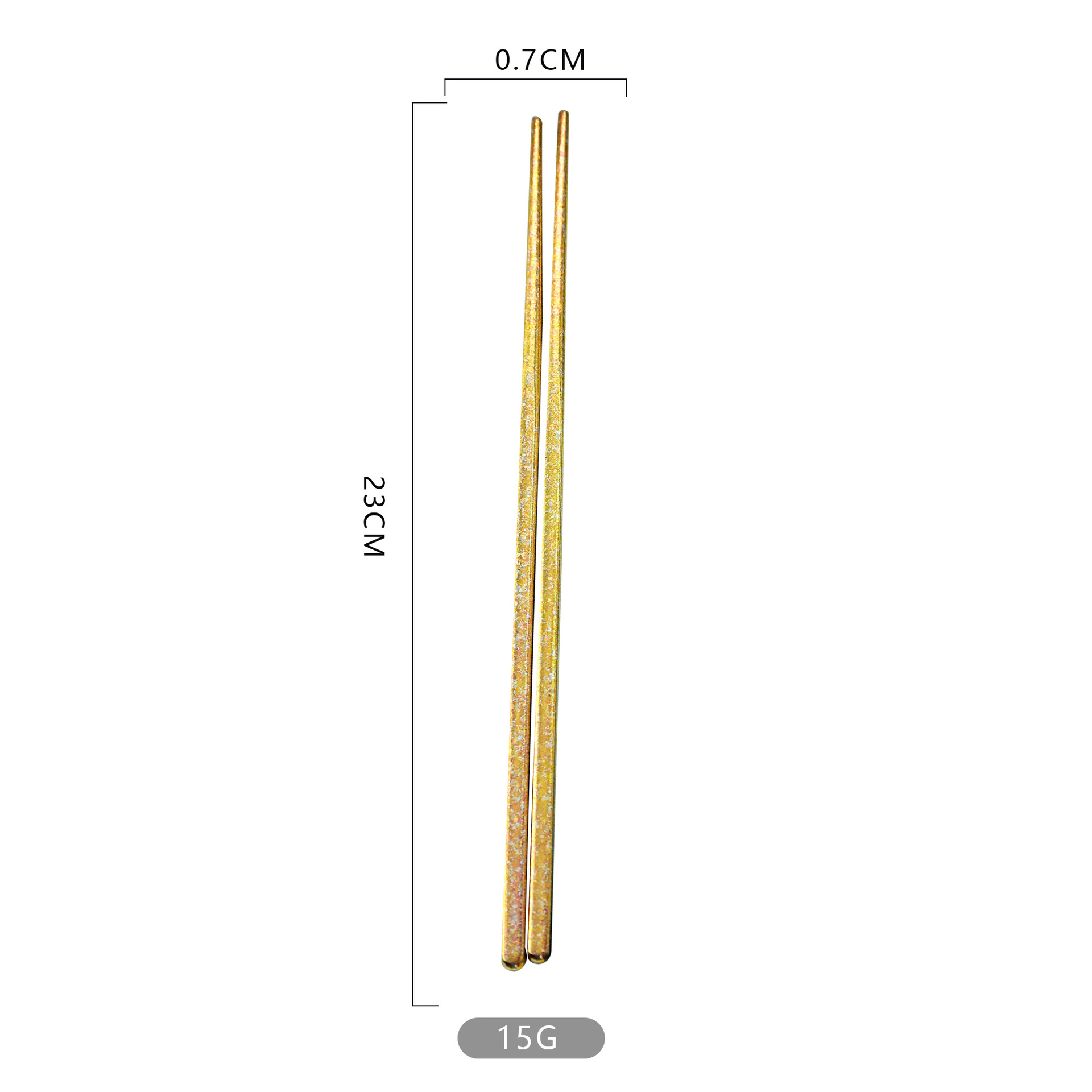 Baguettes en titane pur - or (à l'unité/en paire)