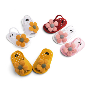 Haute qualité pur coton bébé été chaussures d'intérieur semelle souple fleur sandales <span class=keywords><strong>pour</strong></span> <span class=keywords><strong>nouveau</strong></span>-nés en gros bébé pantoufles - Product Image 6