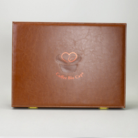 Boîte en bois MDF en cuir PU de luxe personnalisée, boîte cadeau pour café, emballage de boîte cadeau avec serrure, logo personnalisé