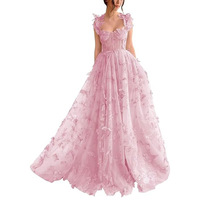 Robe de Soirée Formelle Femme Fête Mariage Bal de Promo Vert Clair Cœur Ligne A Papillon