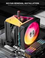 UpHere – Couverture de refroidissement PC pour boîtier d'ordinateur, ventilateurs RGB, refroidisseur de processeur, dissipateur thermique à 8 caloducs pour connecteur Intel/AMD 4 broches