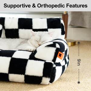 Pet Sofa <b>Bed</b> Modern Solid Rectangle Removable Washable Cover Eco-Friendly Polyester Fill <b>Medium</b> for <b>Dogs</b> Cats Small Animals All - Product Image 3