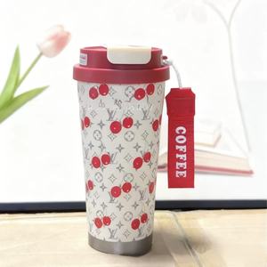 Botella de Agua Aislada Ecológica de Acero Inoxidable 316, Vaso de Gran Capacidad con Pajita, Taza de Café Portátil para Viajes en Auto para Mujeres, 12-24 - Product Image 5