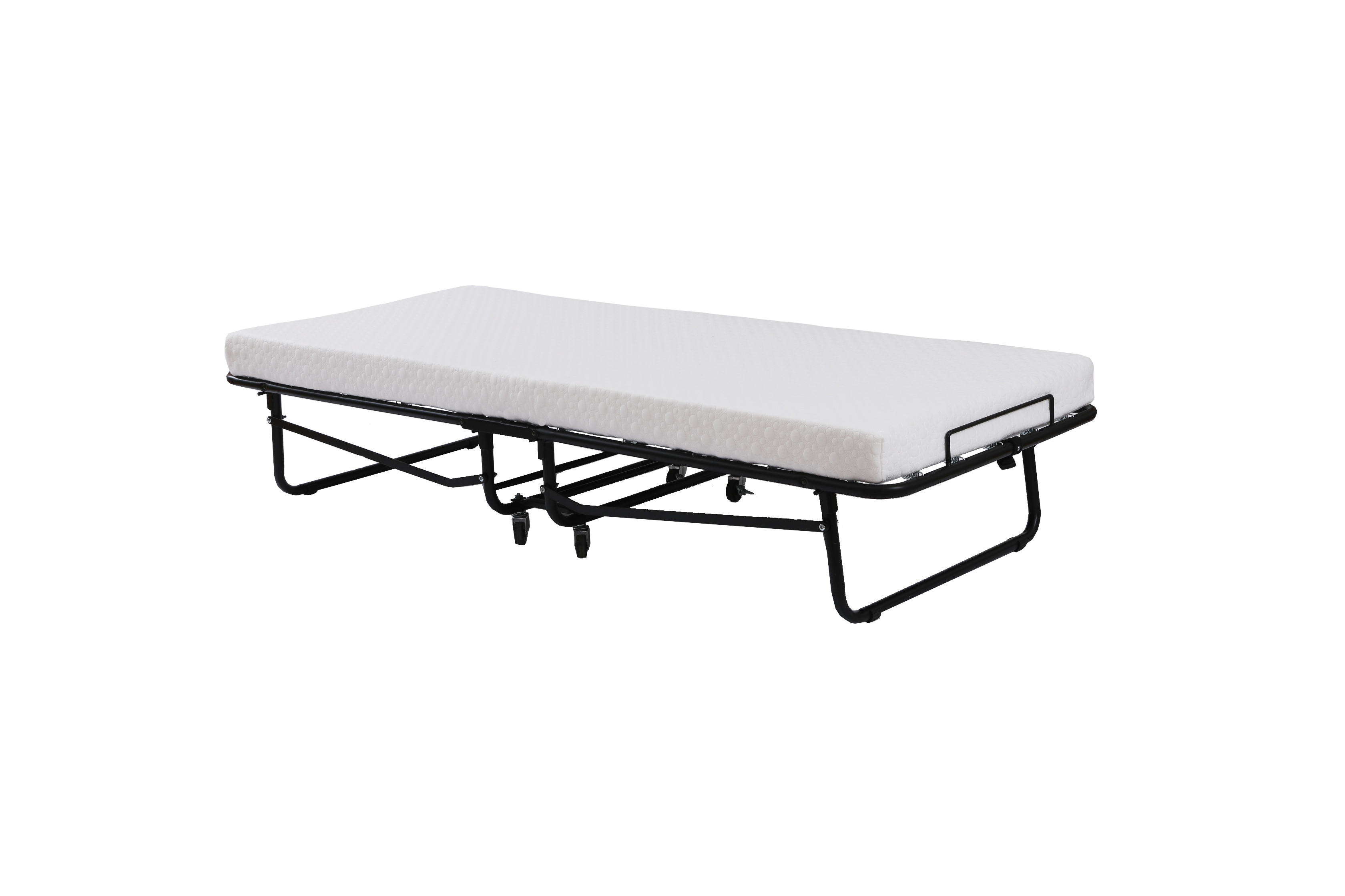 Factory Supply Folding Portable Single Folding Metal Bed with Mattress