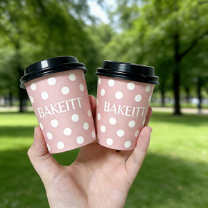 Gobelets en papier à double paroi de 8 oz imprimés sur mesure, biodégradables, blancs, avec couvercles, pour café chaud, vin de fruits, écologiques - Product Image 1