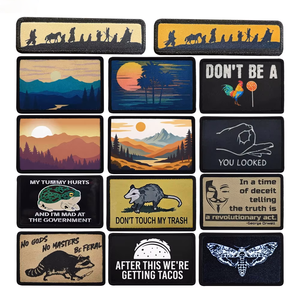 Sunrise pemandangan matahari terbenam Tuhan cincin Anime PVC ramah lingkungan <span class=keywords><strong>Hook</strong></span> dan <span class=keywords><strong>Loop</strong></span> disesuaikan Patch taktis semangat identifikasi lencana - Product Image 1