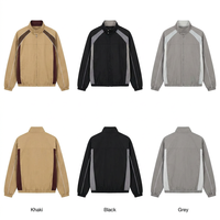 Blouson de course vintage pour homme Y2K, coupe-vent moto à empiècements contrastants, col mandarin, haut de survêtement sport, personnalisable, vente en gros