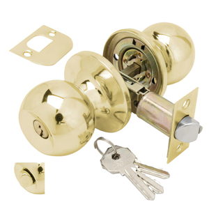 Maniglia per Porta Wolfpack con Chiave e Serratura, Finitura in Ottone, per Ingresso - Product Image 1