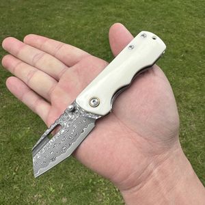 <span class=keywords><strong>Couteau</strong></span> de poche en acier Damas VG10 forgé avec manche en os blanc, petit <span class=keywords><strong>couteau</strong></span> utilitaire EDC pour hommes - Product Image 1