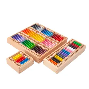 Tablettes de couleur en bois 1er 2e 3e Montessori matériaux fournisseurs en gros fabrique équipement de jouets en bois montessori
