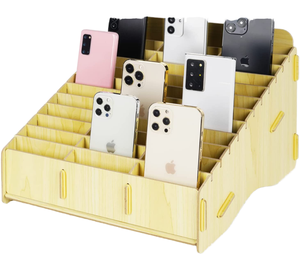 Organizer da Scrivania Verticale in Legno con 36 Scomparti, Supporto per Telefono, Accessorio Multifunzionale - Product Image 5