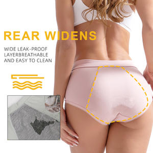 Ropa interior de algodón de cintura alta con cintura en V de talla grande, bragas para mujer, bragas menstruales a prueba de fugas de 3 capas - Product Image 2