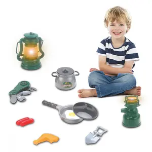 Toyhome Jogo de acampamento ecológico para crianças, brinquedo com luz de acampamento para uso ao ar livre, jogo de simulação DIY, brinquedo selvagem para acampamento ao ar livre