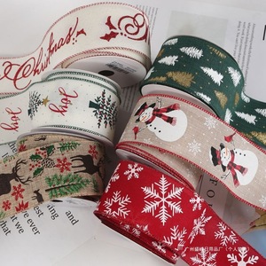 2025 <b>Christmas</b> gift wrapping <b>ribbons</b>, satin <b>ribbons</b>, bouquet DIY handmade decorative <b>ribbons</b>, American <b>Christmas</b> <b>ribbons</b> - Product Image 1