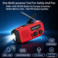 Radio Multibanda para el Hogar con Manivela, Banco de Energía, Linterna IPX3, Alerta SOS, Radio Satelital Global de Supervivencia para Camping