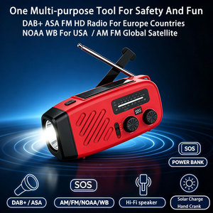 <span class=keywords><strong>Radio</strong></span> Multibandes Portable Multifonctionnelle avec Manivelle, Power Bank, Lampe Torche IPX3, Alerte SOS et Satellite Mondial pour le Camping - Product Image 1
