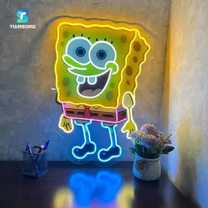 Anime Spons Bob Patrick Star Neon Teken Aangepaste Led Nachtlampje Voor Thuisfeest Verjaardag