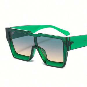 Gafas de Sol Retro de Moda para Hombre y Mujer, Lentes de Una Pieza Extra Grandes, UV400, Naranja Azul, Montura Cuadrada Grande, 2021 - Product Image 3