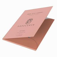 Pochette de présentation A4 personnalisée avec logo imprimé, porte-cartes de visite, double poches, dossier pliable pour documents professionnels