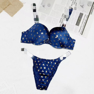 Ensemble de soutien-gorge en satin sexy pour femmes, 2 pièces, respirant, écologique, broderie, maille transparente, lingerie pour femmes matures - Product Image 2
