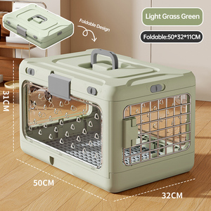 Trasportino Pieghevole per Animali Domestici, Gabbia da Viaggio Portatile per Gatti con Pannelli Trasparenti, Design Facile da Pulire per Uso Domestico ed Esterno - Product Image 5