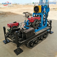 Foreuse rotative hydraulique portable sur chenilles pour puits d'eau de 100m à 200m avec démarrage électrique