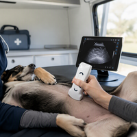 Transducteur d'imagerie vétérinaire portable avec sonde micro-convexe sans fil pour clinique vétérinaire, utilisation pour la santé des chats et des chiens