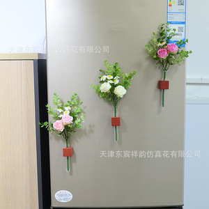 ดอกกุหลาบผ้าไหมประดิษฐ์ Dongchen Crafts ขนาดเส้นผ่านศูนย์กลาง 4 ซม. สีชมพู ขาว เหลือง ดอกไม้พลาสติกสำหรับตกแต่งบ้าน จัดดอกไม้งานแต่งงาน - Product Image 2