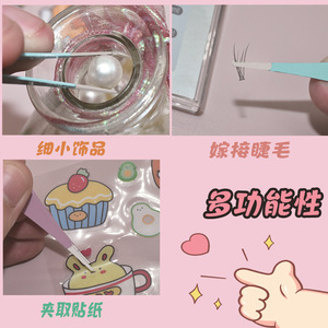 Hot-selling tweezers, DIY <b>craft</b> clips, blunt-tipped colored macaron card holders, sticker glue <b>tools</b>, straight and curved - Product Image 2