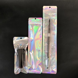 Túi Mylar Phía Trước Trong Suốt Có Thể Khóa Lại Túi Đựng Cọ Trang Điểm Có Khóa Kéo Phía Trước Bằng Nhựa Poly Tùy Chỉnh - Product Image 2