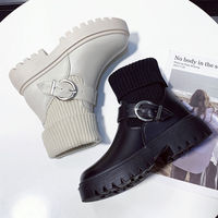 Bottes d'Hiver à Talons Compensés pour Femmes 2025, Doublées Polaire et Bordure en Tricot Torsadé