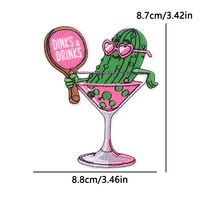 Patchs brodés personnalisés drôles en forme de cornichon, thermocollants, avec slogan et lettres en forme de melon amer, pour la décoration de vêtements, sacs à dos et chapeaux