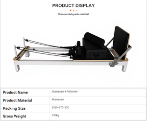 Reformer Pilates en aluminium équilibré de 130 kg avec exercices, ressorts en alliage d'aluminium et <span class=keywords><strong>La</strong></span> Reformer Springs Workout - Product Image 2