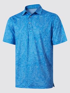 Chemises de golf pour hommes à séchage rapide, personnalisées avec logo imprimé numériquement sur toute la surface, tricotées en 80% polyester et 20% élasthanne - Product Image 3