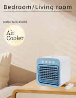 Ventilateur humidificateur USB 400 ml avec réservoir d'eau, lumière RGB portable, 3 vitesses, faible bruit, rafraîchisseur d'air, brumisateur, pour table, extérieur, usage domestique