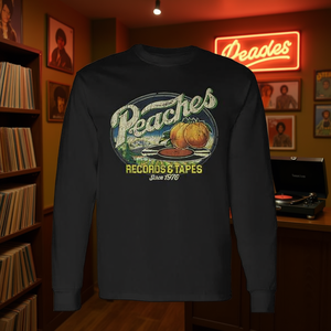Peaches Records Tapes T-shirt à manches longues au design rétro vintage depuis 1976 - Product Image 3