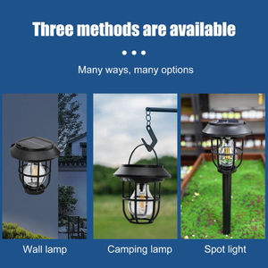Lampes solaires rétro pour jardin, éclairage paysager LED, détecteur de mouvement, lampe de chemin, lampe de camping - Product Image 1