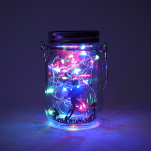 Howlighting tapa impermeable al aire libre colgante linterna Hada luciérnaga tarros iluminación botella de vidrio esmerilado <span class=keywords><strong>Solar</strong></span> Mason <span class=keywords><strong>Jar</strong></span> Cadena de luz - Product Image 6