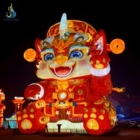 Lanterne LED géante personnalisée pour le Nouvel An chinois, mascotte porte-bonheur, étanche, idéale pour les spectacles de parcs à thème - Vente chaude