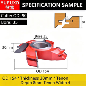 YUFU Outil de fraisage pour métaux durs et bois, fraise à face à 45 degrés avec plaquette PCD, personnalisable OEM, couteau d'épissage à angle droit, sans revêtement - Product Image 4