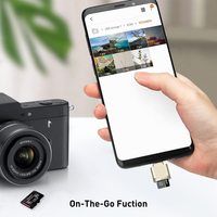 Lector de tarjetas tipo C Mini SD TF, adaptador de memoria OTG, concentrador USB C y fuente de alimentación para uso en computadora portátil sin llavero