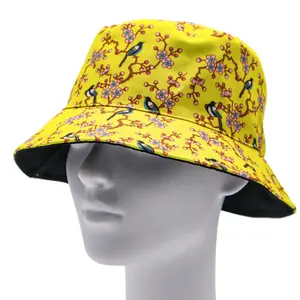 New Arrival Fashion Custom Good Quality Promotional Personal Brand Multifunctional Yellow Bucket Hat