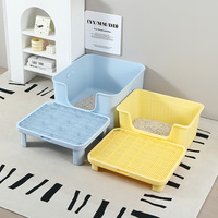 Tapis de litière pour chat Boxi Pet à double couche avec système de récupération des litières, en matériau PP, conçu pour nettoyer les pattes des chats et des animaux de compagnie