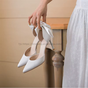 French Bow Hollow High <b>Heels</b> Satin Bridesmaid Red Design Main Wedding Bride Shoes - Product Image 2